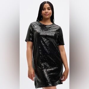 Black sequined mini from GAP. Size 20, LIKE NEW!